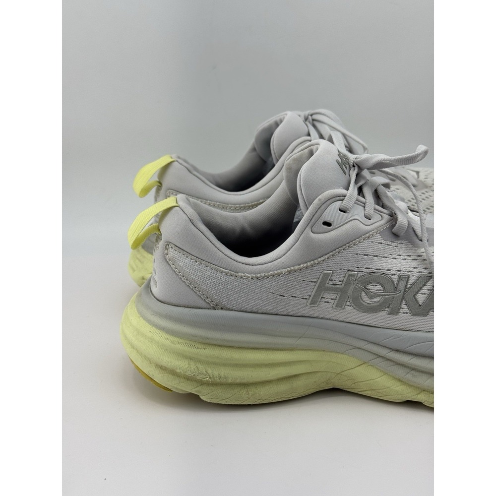 Hoka One One Bondi 8 Women's Shoes White Gray Yellow Running Jogging Size 8B - Picture 3 of 10
